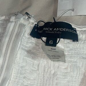 Rick Anderson Collection White Textured Cotton Dress - Size 6